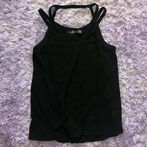 Black strappy blouse